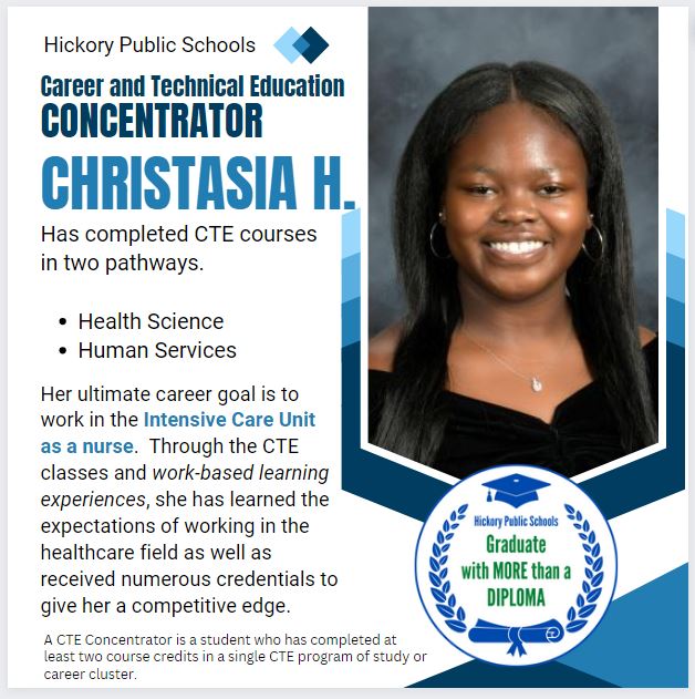 😎A CTE Concentrator is a student who has completed at least two course credits in a single CTE program of study or career cluster.