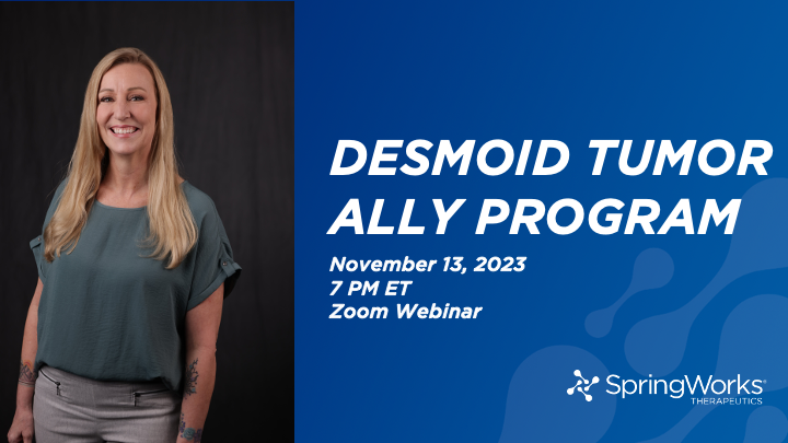 Learn more about the impact of #DesmoidTumors by signing up for the next virtual Desmoid Tumor Ally Educational Program on November 13. Register here: desmoidtumors.com/educational-pr…
