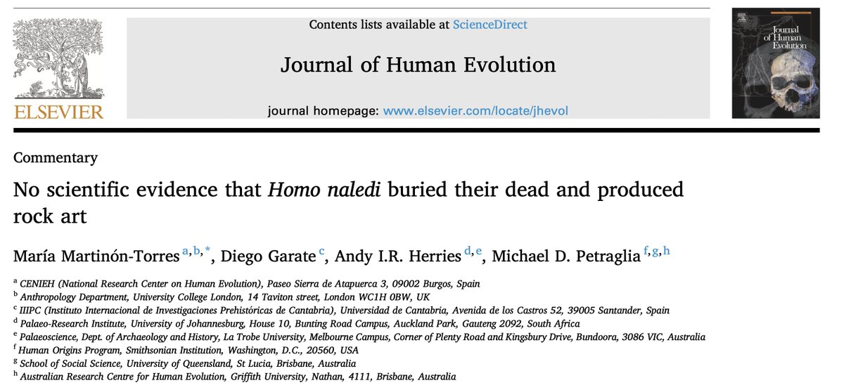 The first peer reviewed article on the claim for #burials and #rockart at Rising Star Cave. #Homonaledi @MMartinonT @Ozarchaeomaglab @GarateDiego @CENIEH @ltuarchaeology @ARCHE_Griffith