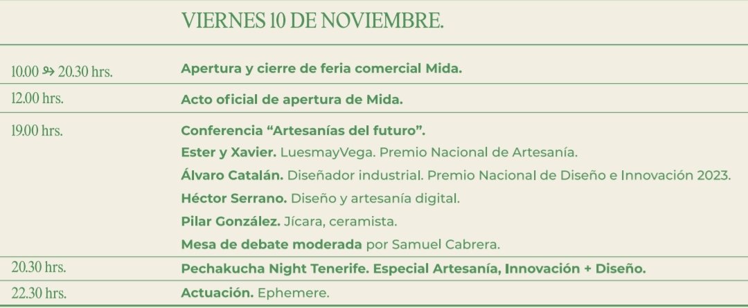 Artesanías del futuro, artesanías del presente. <a href="/Artesaniatfe/">Artesanía Tenerife</a> <a href="/AytoCandelaria/">Ayuntamiento de Candelaria</a>