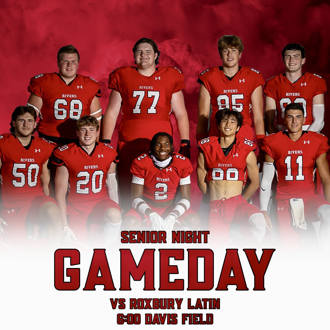 RiversAthletics: Gameday! Senior Night for Varsity Football as they host Roxbury Latin under the lights to close out the regular season. No livestream