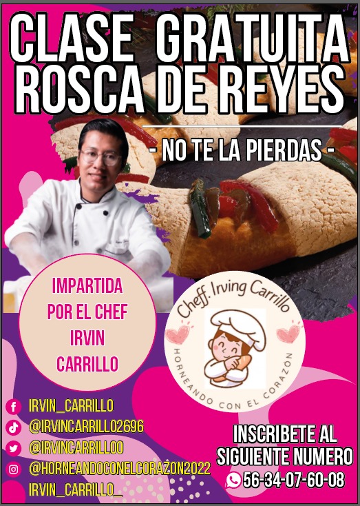 ‼️NO‼️LA COMPRES😱APRENDE TU MISM@ HACERLA😱ROSCA DE REYES👑👑👑CLASE GRATUITA CON EL MAESTRO IRVING CARRILLO🩷CHEF REPOSTERO DE LA FUNDACIÓN HORNEANDO CON EL CORAZÓN 💜 INSCRIPCIÓN AL5️⃣6️⃣3️⃣4️⃣0️⃣7️⃣6️⃣0️⃣0️⃣8️⃣CLASE💯%PRESENCIAL  RECIBE ADEMAS TU CONSTANCIA  EN LA H.CAMARA DE DIPUTADOS