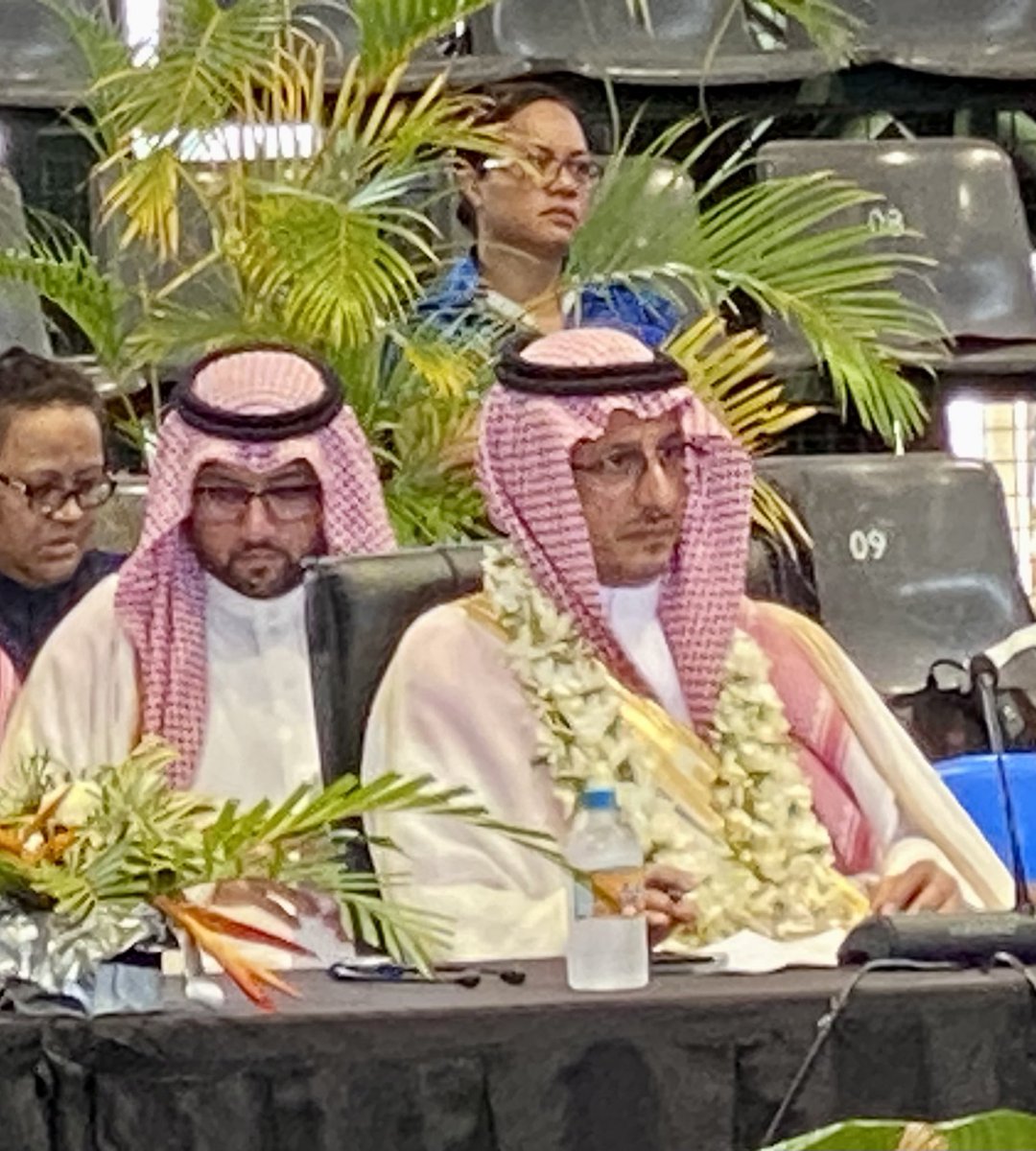 Here at @PIFLM52 the first of the high level dialogues is underway. The Minister for Tourism from Saudi Arabia thanks #Pacific countries for supporting their Expo bid and pledges $50million for the #Pacific Resilience Facility