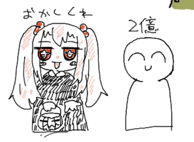 絵チャで描いたえとぅさんのはろいんちゃんと、いんとびーさん