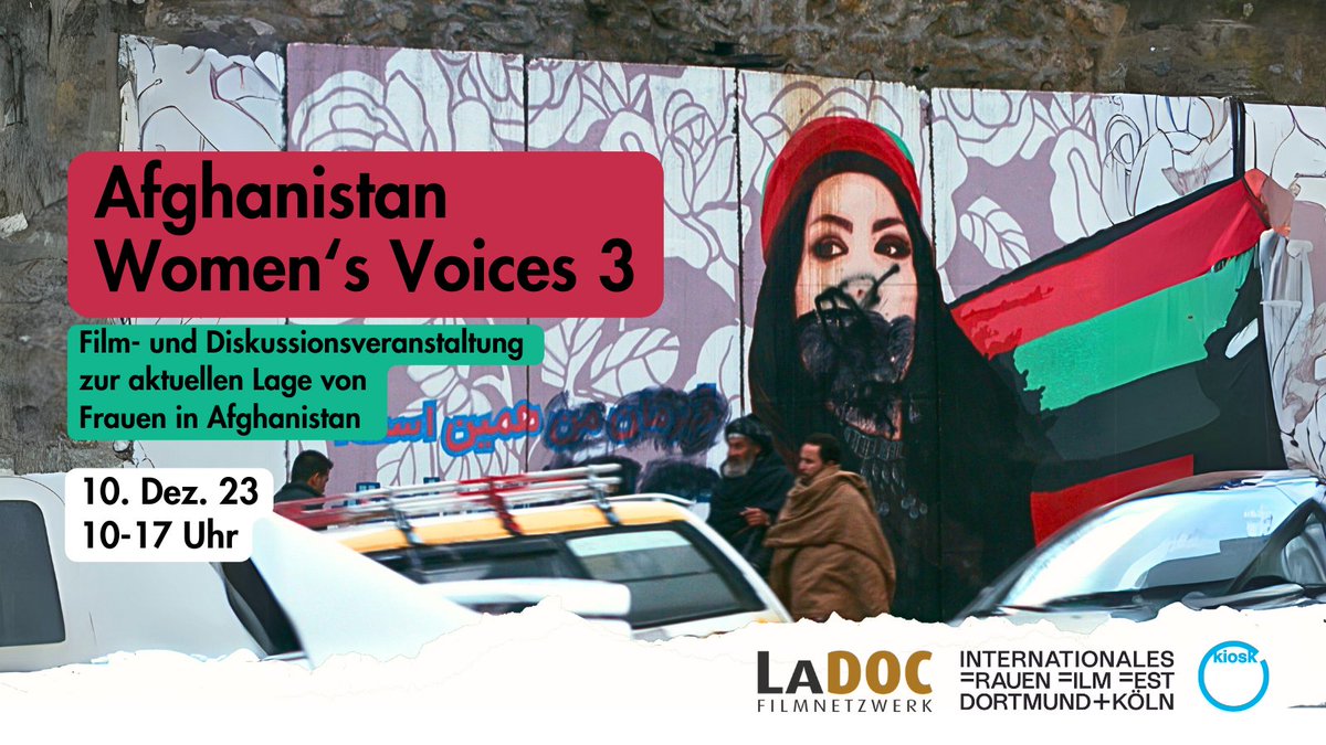 LadocF's tweet photo. #LaDoc "Afghanistan – Women‘s Voices 3": Mit 2 Filmen + Gesprächsrunde mit Razia Bromand, Frauenrechtlerin aus Afghanistan, deren Flucht mit LaDOC und Kabul Luftbrücke gelang, möchten wir den afghan. Frauen zuhören und die Situation vor Ort kennenlernen.
https://t.co/ELeyScYwzN https://t.co/kIzVrJoqRo