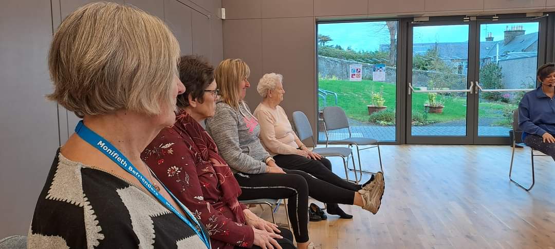 🪑🧘‍♀️ Wonderful week 3! Love teaching the ladies and gents @MBefriendingS 🪑🧘‍♀️ #yogaforall #monifieth #community #communityyoga #yogainangus