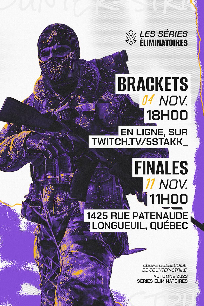 Il ne reste que quelques billets pour les événements de cette fin de semaine! Profitez-en et réservez votre place dès maintenant.

🔗 eventbrite.com/e/billets-coup…

On a hâte de vous y voir! #CQCS #counterstrike