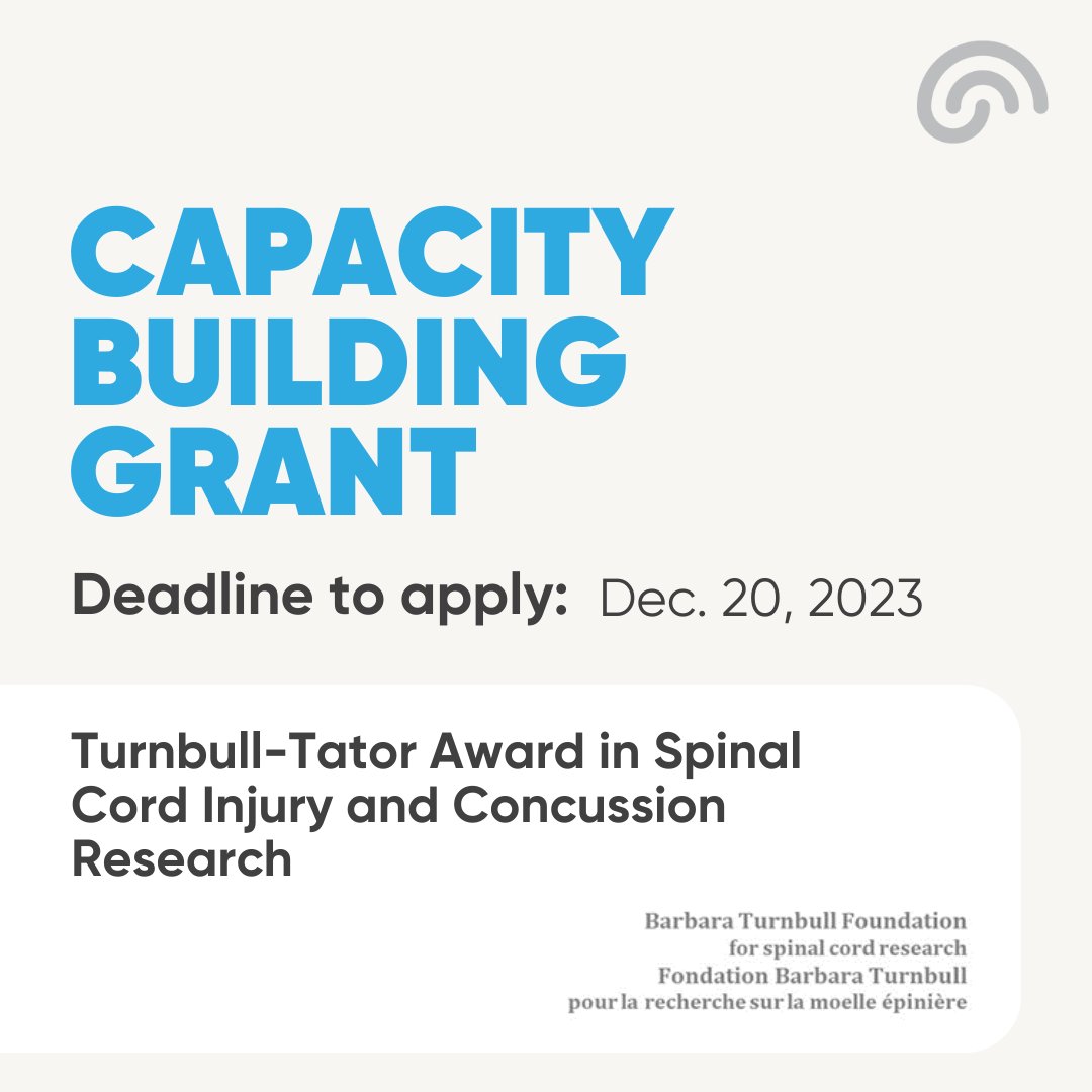 📢 Calling all researchers! The 2023 Turnbull-Tator Award in Spinal Cord Injury and Concussion Research is here! Win $50,000 CAD for your outstanding publication and research in #spinalcord and #braininjury research. Apply now ➡️braincanada.ca/wp-content/upl…