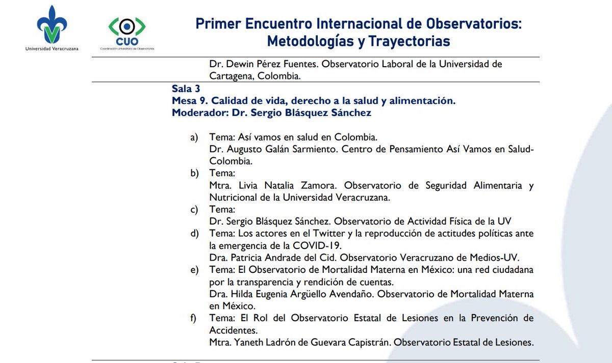 ObVio_UV's tweet photo. ✅ ¡Nos vemos el martes 14 de noviembre dentro del 1er. Encuentro Internacional de Observatorios!

Nuestra #ponencia: "Los actores en el Twitter y la reproducción de actitudes políticas ante la emergencia de la Covid-19" será parte de la Mesa 9.

LINK👉 https://t.co/whn6MU6iau https://t.co/zRkgQqjqIk