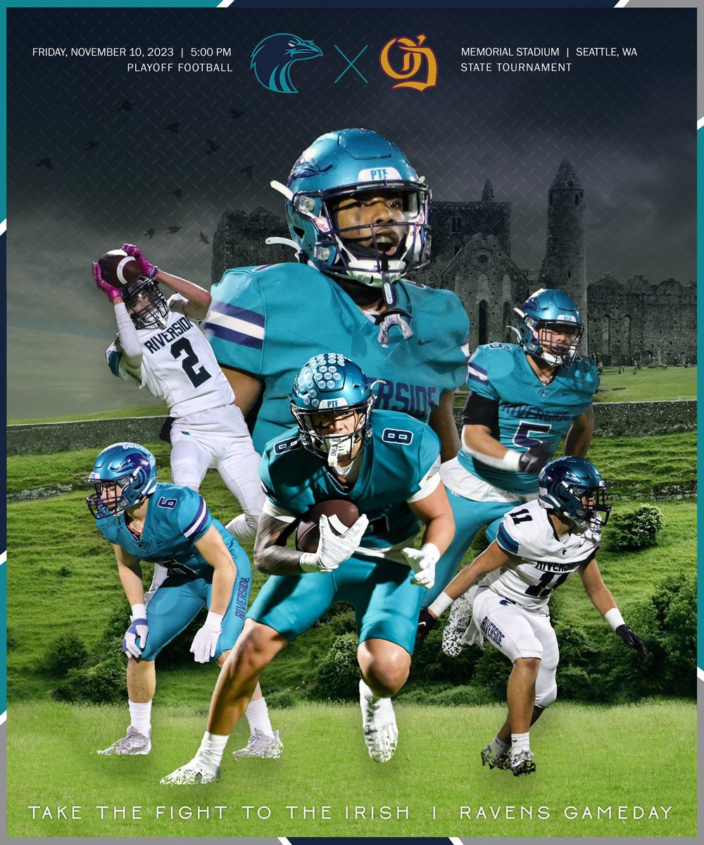 State Playoff Football.  Come support your Riverside Ravens!
🏈: Riverside Ravens Week 11 - State
🗓️: Friday, November 10, 2023
⏰: 5:00 PM Kickoff
🆚: O’Dea High School
📍: Memorial Stadium, Seattle, WA