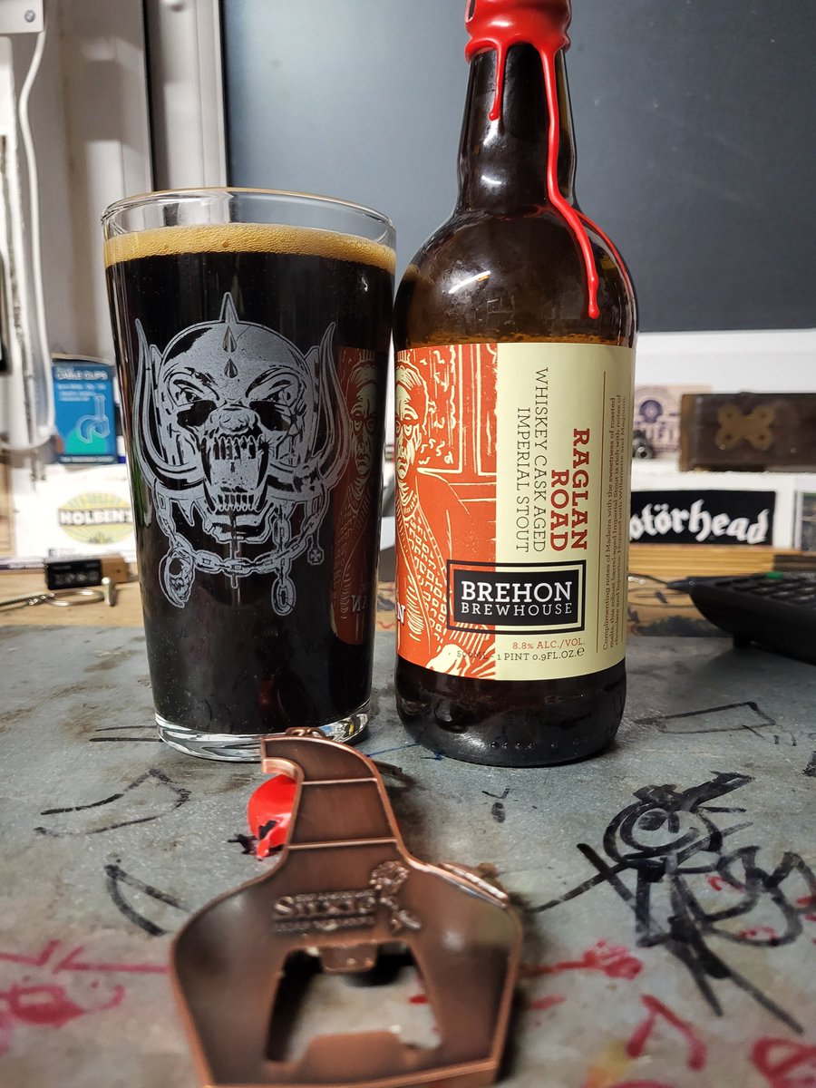 Time to put beer where my mouth is <a href="/brehonblonde/">Brehon Brewhouse</a> Raglan Road 
<a href="/whiskeycraftie/">Whiskey Craft</a> <a href="/SilkieWhiskey/">Silkie Whiskey</a>
Bottle open made the wax look like melted butter 😎
#HappyFriday 
#fridaynightdram 
Looks maybe deceiving, as <a href="/myMotorhead/">Official Motörhead</a> isn't playing tonight, tonight is <a href="/nineinchnails/">nine inch nails</a>