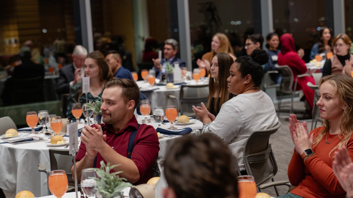 USUAggies's tweet image. A round of applause for our first-generation USU students!👏The Aggie First Scholars had their banquet last night with keynote speaker Ty Couey. #usuaggielife #gwaggies #firstgenstudents
