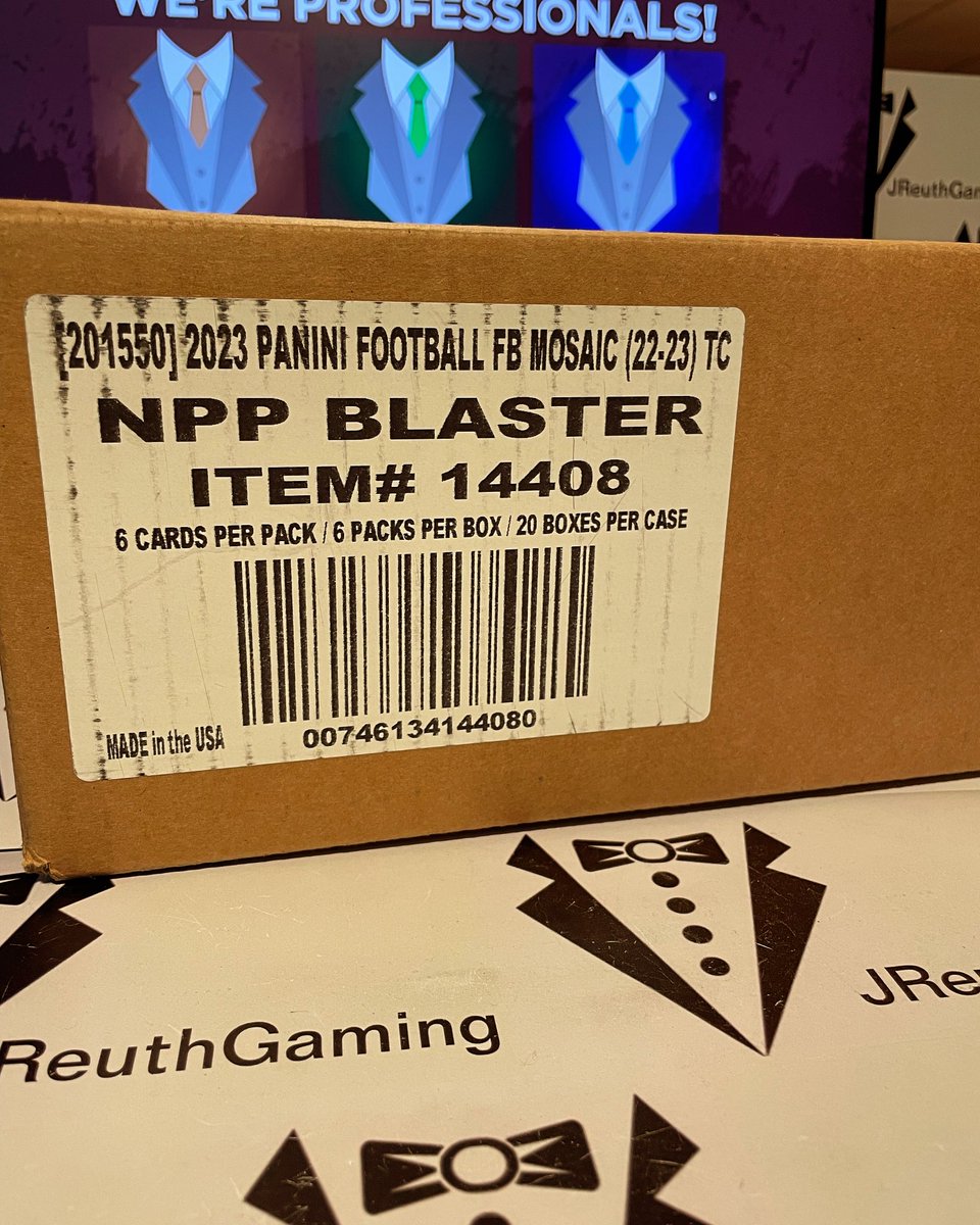 JReuthGaming's tweet image. Case Break! Tonight’s livestream will be a blast! Ripping this entire case of 2023 NFL Mosaic Blasters! The hunt begins at 8PM EST! Let’s go! #casebreak
