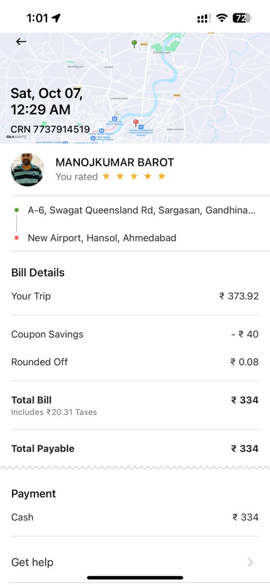 rahulbothra_'s tweet photo. 2 months ago I booked a cab and then paid through the OLA app itself, but it didn't reflect in the driver's app or in my app. I had to pay again to the driver.

I tried to reach customer service, but there were only generated messages. help me out!

@Olacabs @ola_supports @bhash https://t.co/Wu3v21Sndp
