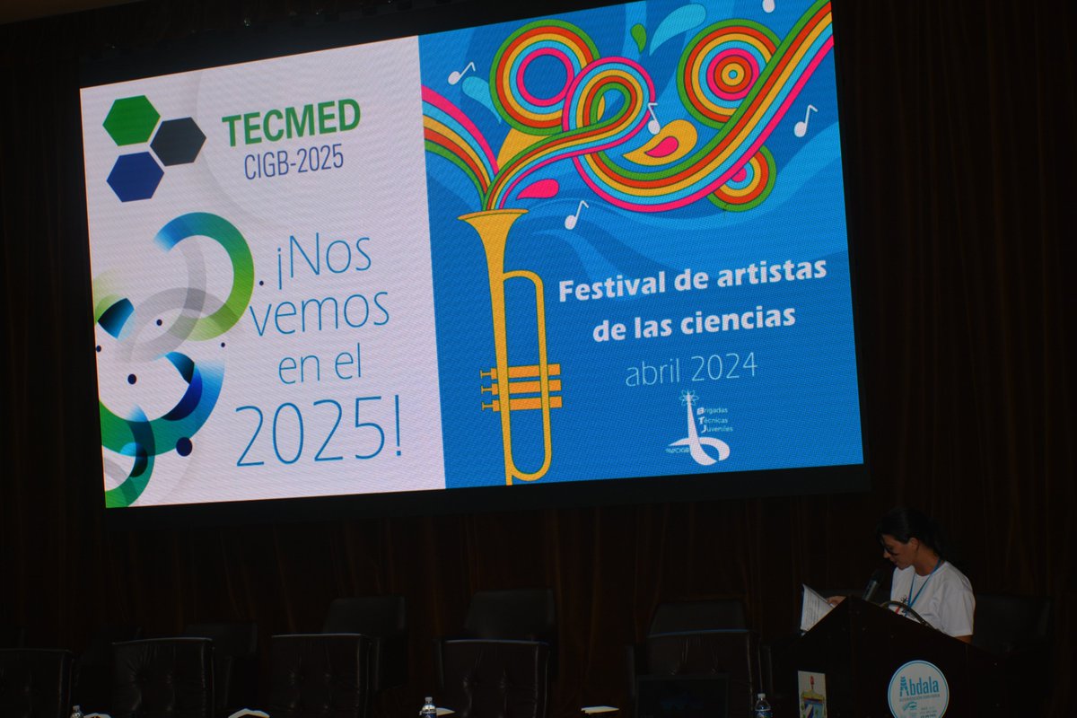 CIGBCuba's tweet photo. #TECMED-CIGB 2023
Las palabras de cierre, quedaron a cargo de la Dra. Odalys Ruiz, Directora de Desarrollo Tecnológico CIGB y se aprovecho para marcar una nueva cita para este evento en el 2025.
¡¡¡Los esperamos!!!
@CIGBCuba 
#BTJ-CIGB https://t.co/k1dg1IkYCp
