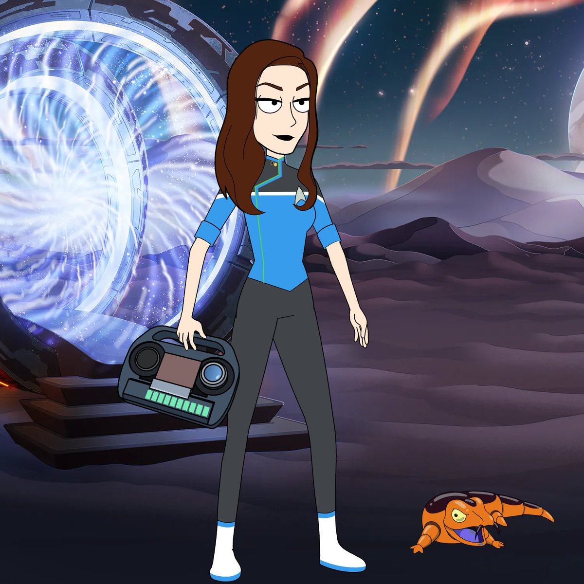 "Come on, Lil Tiffany Janeway-Paris, once we travel back in time, you'll finally be able to pursue your breakdance career." 

(Sad there wasn't a two toned hair option for us streaky girlies and guys and pals) 😢