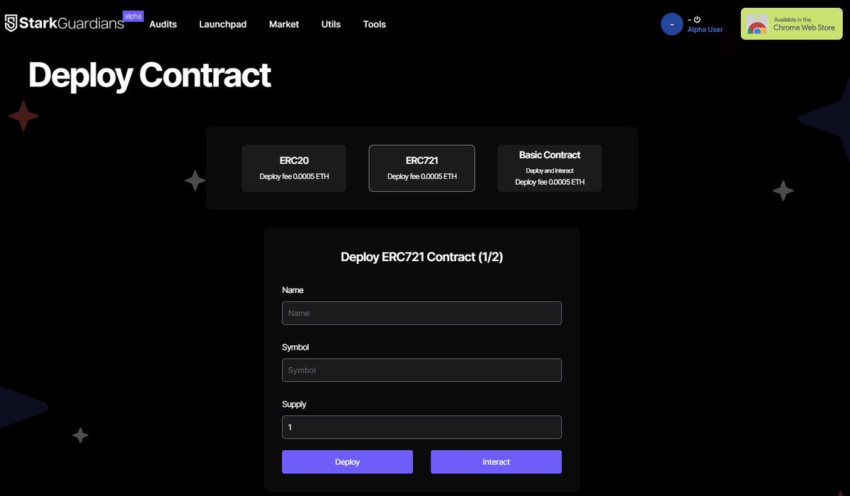 PetzOliver's tweet image. 🛡کانترکت های ERC721 همچنین میتونید بعد دیپلوی چند تا تراکنش هم با کانترکت هاتون بزنید. لینک سایت:alpha.starkguardians.com/deploy
#ECMP
#StarknetCommunity