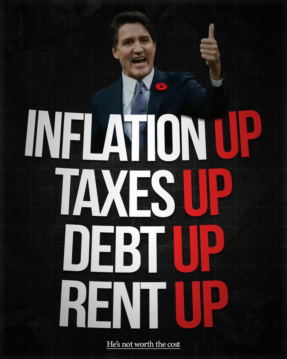 PierrePoilievre's tweet photo. EVERYTHING is up after 8 years of Trudeau.

He's not worth the cost. https://t.co/HCFFi4muVV