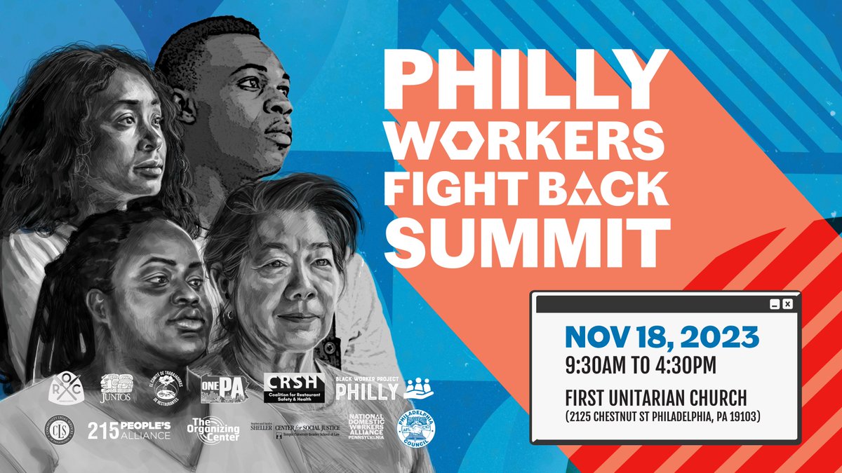 Next Saturday, 11/18, join the PA Chapter of @domesticworkers for the “Philly Workers Fight Back” Summit at 9:30AM at First Unitarian Church (2125 Chestnut St.) 🔗Sign up at bit.ly/NDWAFightBackS…