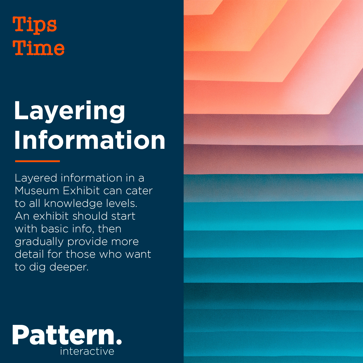 PatternMB's tweet image. 📚 Layered information in a #MuseumExhibit can cater to all knowledge levels. Start with basic info, then gradually provide more detail for those who want to dig deeper. Keep your visitors intrigued! #ExhibitDesign #MuseumEducation