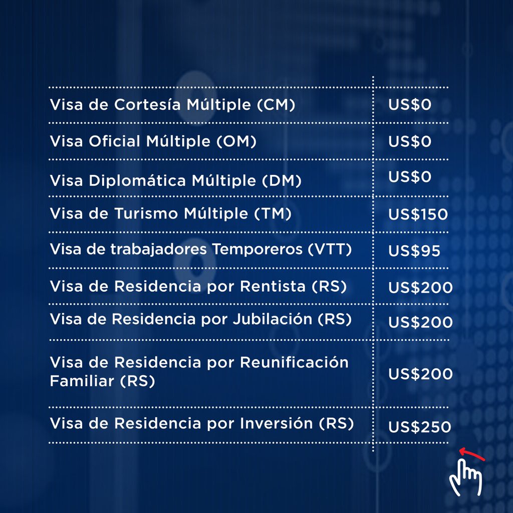 Te compartimos el nuevo tarifario de servicios en todos nuestros consulados y secciones consulares.