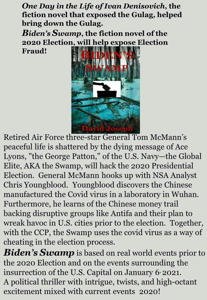 Biden's Swamp! Marketed as fiction to appease publishers!