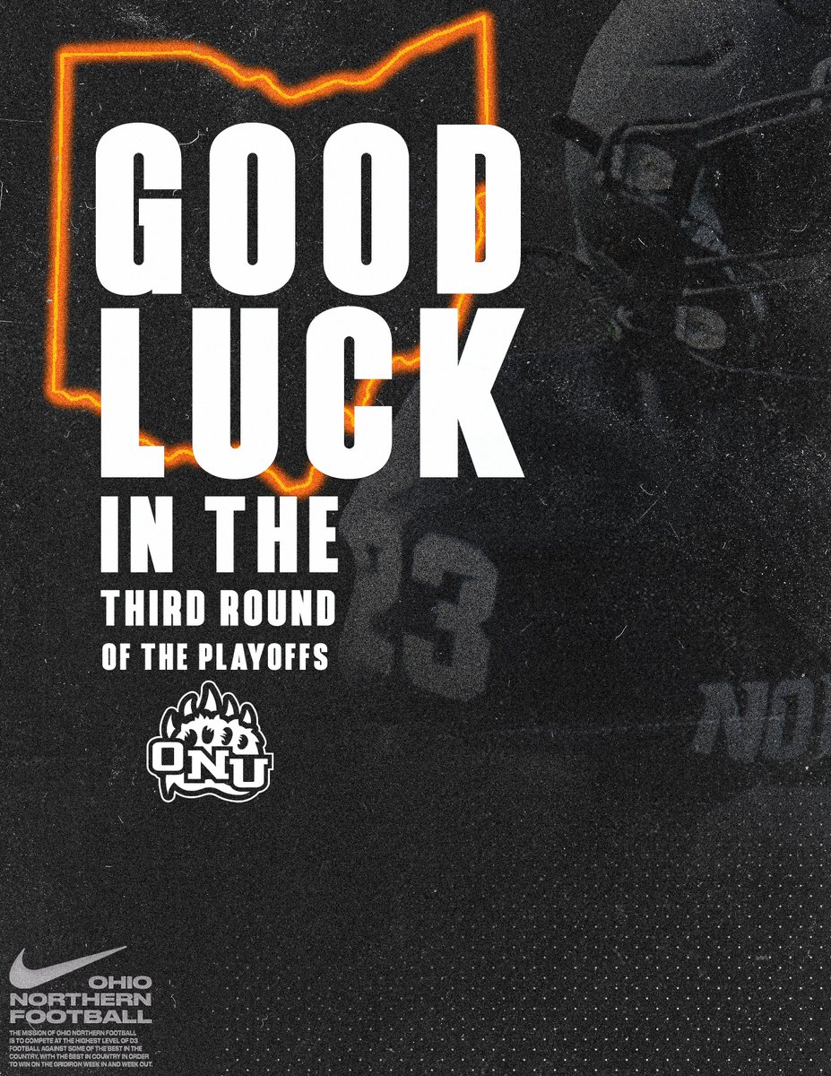 Halfway through the playoffs! Good Luck to all of those tonight! #ONUFootball #OhioHSFootball