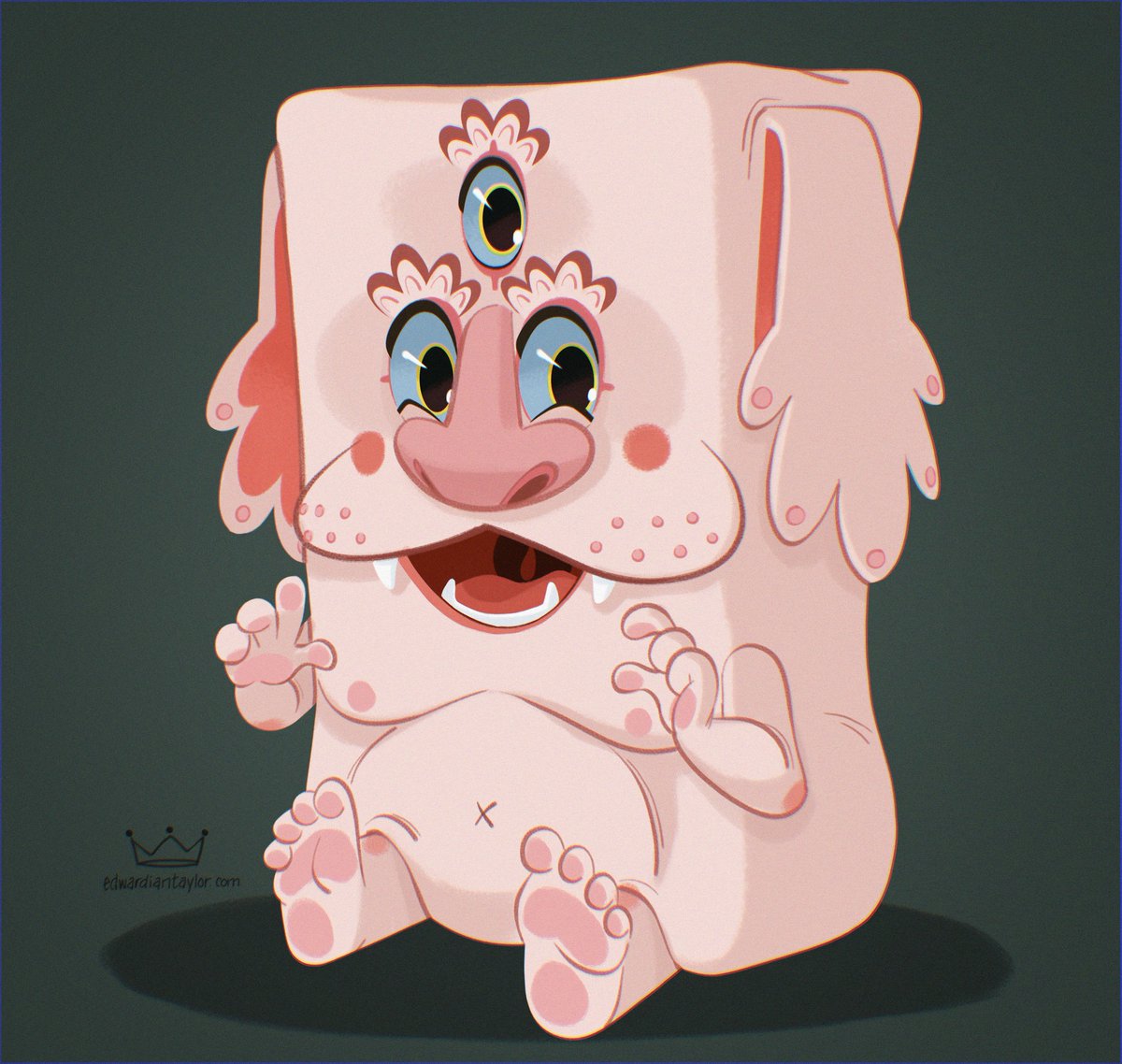 This weeks #FantasmicalFridays #Yokai Edition. This is my version of a #Nurikabe #spirit from #Japanesefolklore. They're invisible walls that block peoples paths. Some interpretations are grotesque looking, but I made mine cute. #art #design #illustration #characterdesign