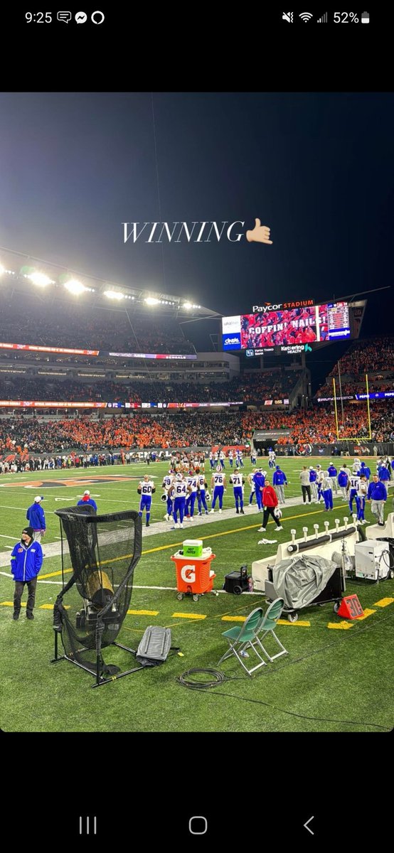 riffraffgraffix's tweet photo. @Bengals Thanks for putting our banner on the big screen...We will be there for every victory. #southendzone #section154 #row26 https://t.co/l9jREfyxCQ