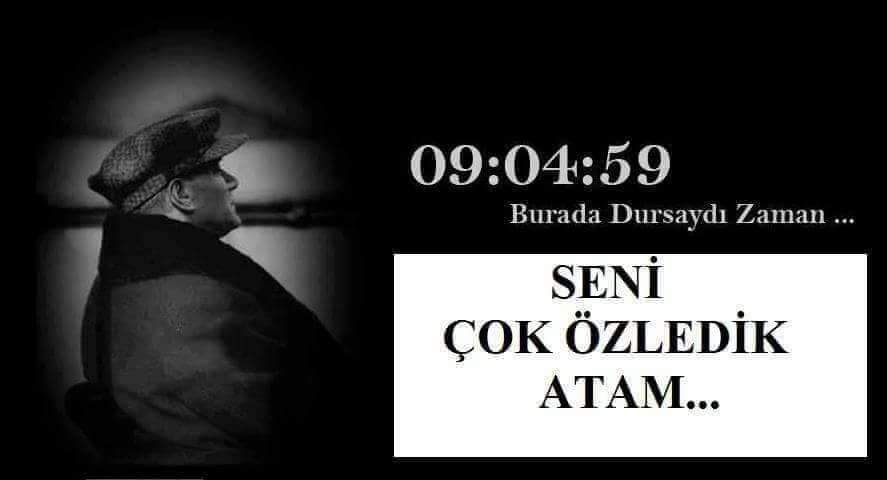 🇹🇷 Sevgin hiç bitmeyecek ❤ Kalbimizde yaşıyorsun ATAM ve sonsuza dek yaşayacaksın! Senin yolunda yürüyeceğiz daima; yılmadan, yorulmadan! 🇹🇷

🇹🇷 Cumhuriyetimizin kurucusu Ulu Önder Gazi Mustafa Kemal ATATÜRK'ü, ebediyete intikalinin 85.yılında saygı, sevgi ve özlemle anıyoruz 🇹🇷