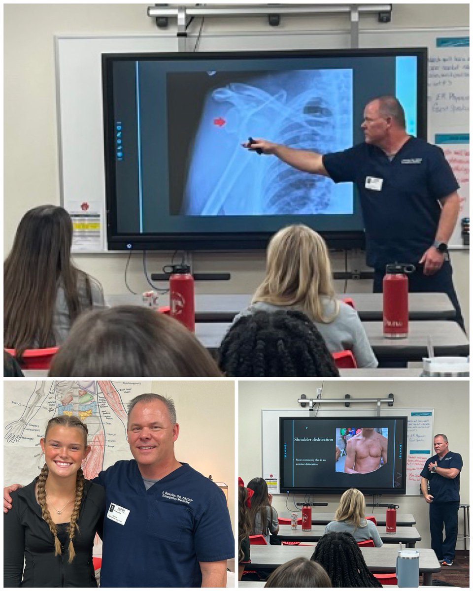 Wonderful day for CHHS HST students learning about the career of Emergency Medicine from Dr. Beezley, DO! We are thankful to have parents volunteer to share their expertise and spend the day with us! <a href="/GCISD_CTE/">GCISD Career and Technical Education</a>