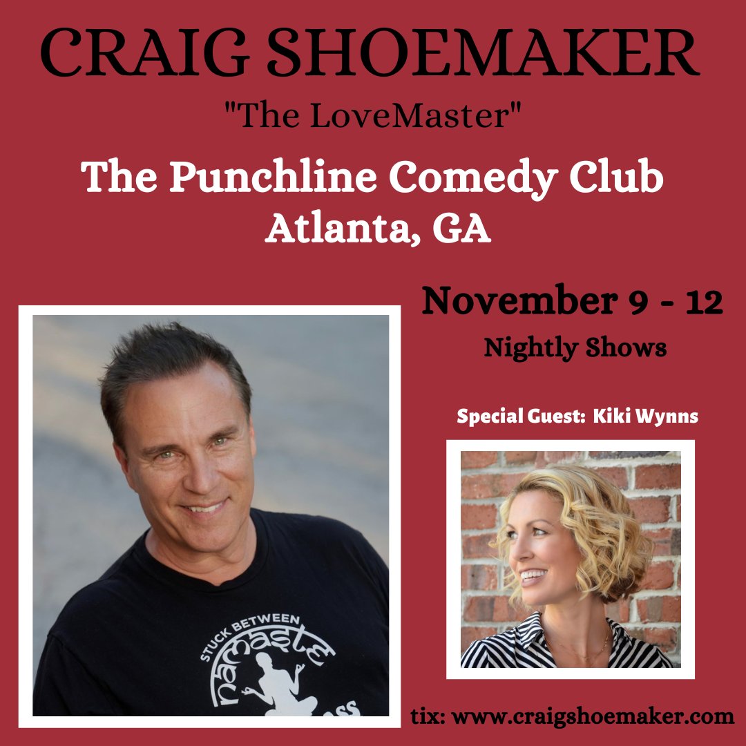 thelovemaster's tweet photo. Atlanta! Let’s go. We’ll make you feel even more peachy.
DM me if you want to be a super spreader. You bring 6 ppl, you get tix.
https://t.co/sVpyklAG4d for tix.
#standupcomedy #thelovemaster #craigshoemaker #laughyourassoff #punchline #atlanta https://t.co/c8O4vJgary