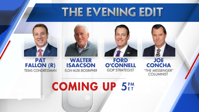 EveningEdit's tweet photo. . @Congressman_JVD 
@DanielLDavis1 
@realKTMcFarland 
@RepPatFallon 
@WalterIsaacson 
@FordOConnell 
@JoeConchaTV 

Joining us tonight on The Evening Edit 5PM ET/2PM PT on @FoxBusiness with @LizMacDonaldFOX . Be sure to tune in! https://t.co/ByQ0Dt76wn
