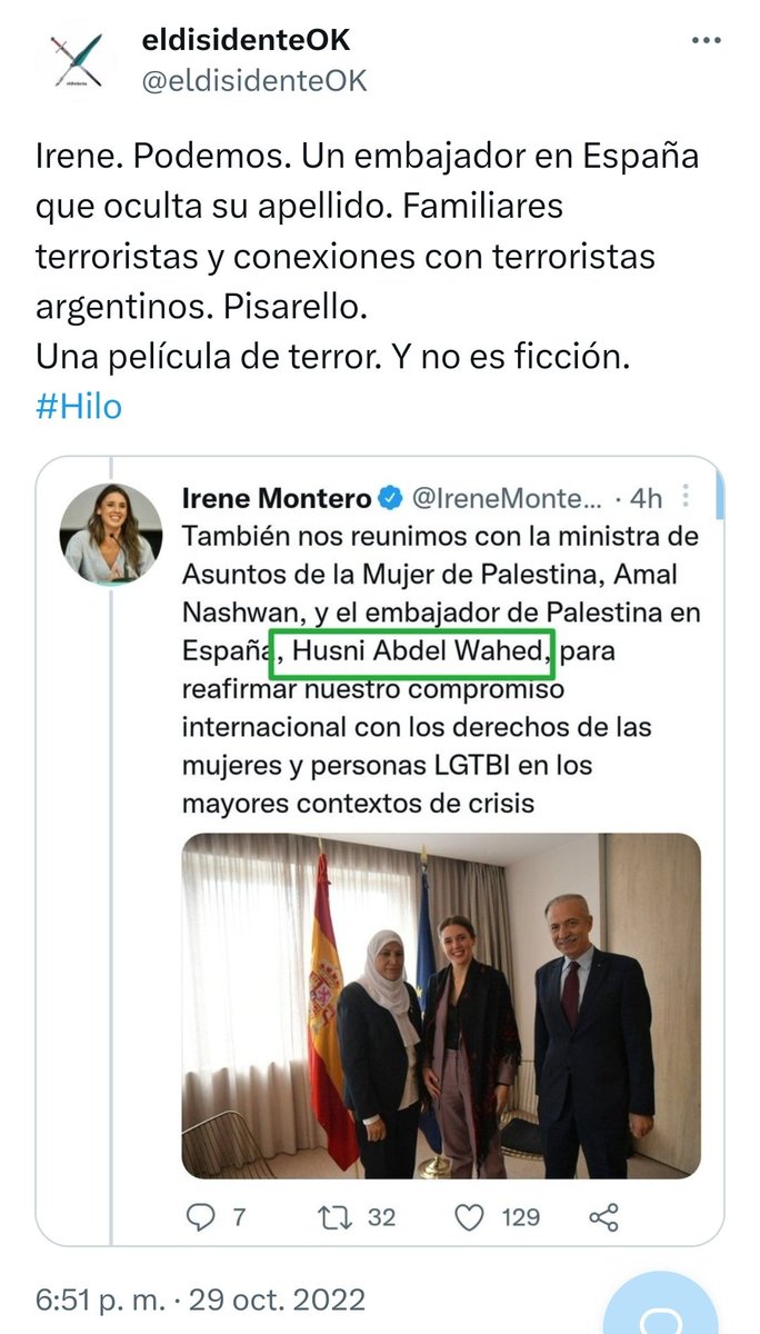 eldisidenteOK's tweet photo. Vale @EFEnoticias pero mis seguidores ya saben quién es #Husni.
Si lo queréis saber también podéis pinchar en este hilo.
👇
https://t.co/l8rxK2eUBb https://t.co/dIhtDBlmGo