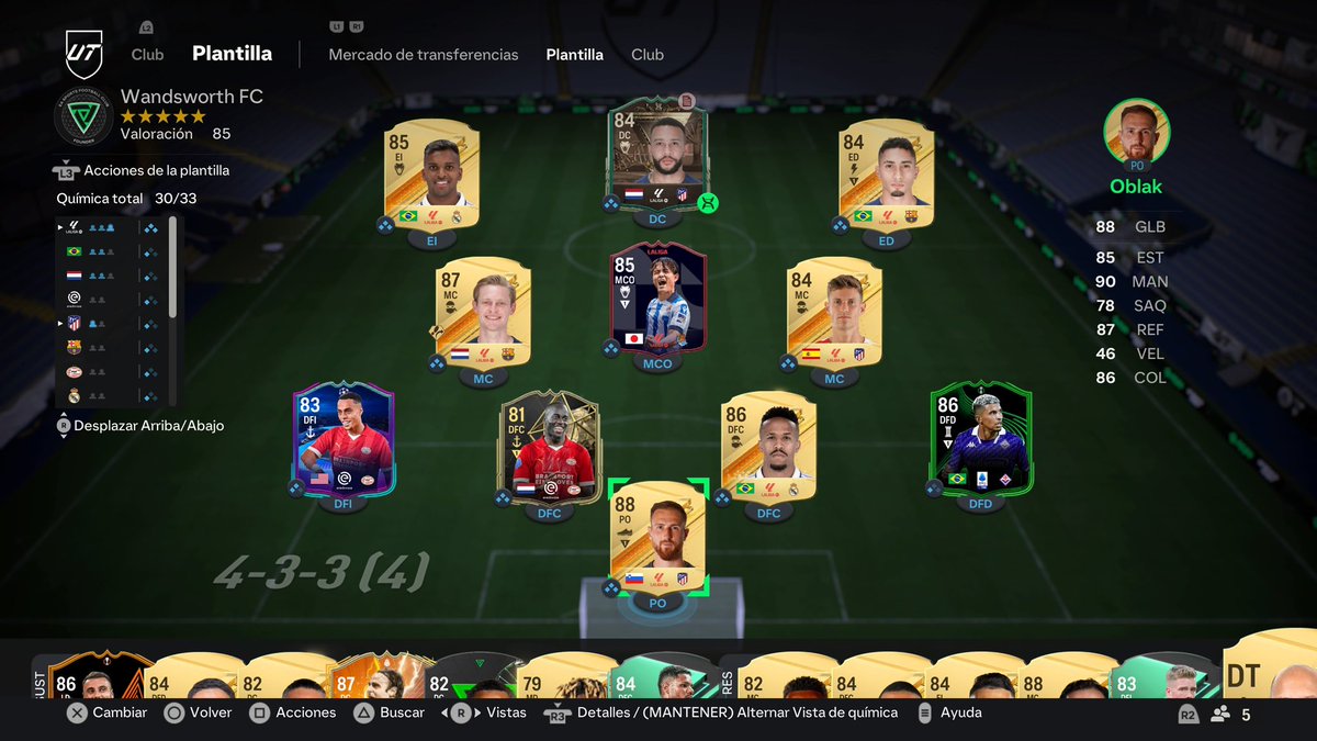 Después de 2 semanas de inactividad volvemos a jugar Fút Champions con este equipo. 👍🏻