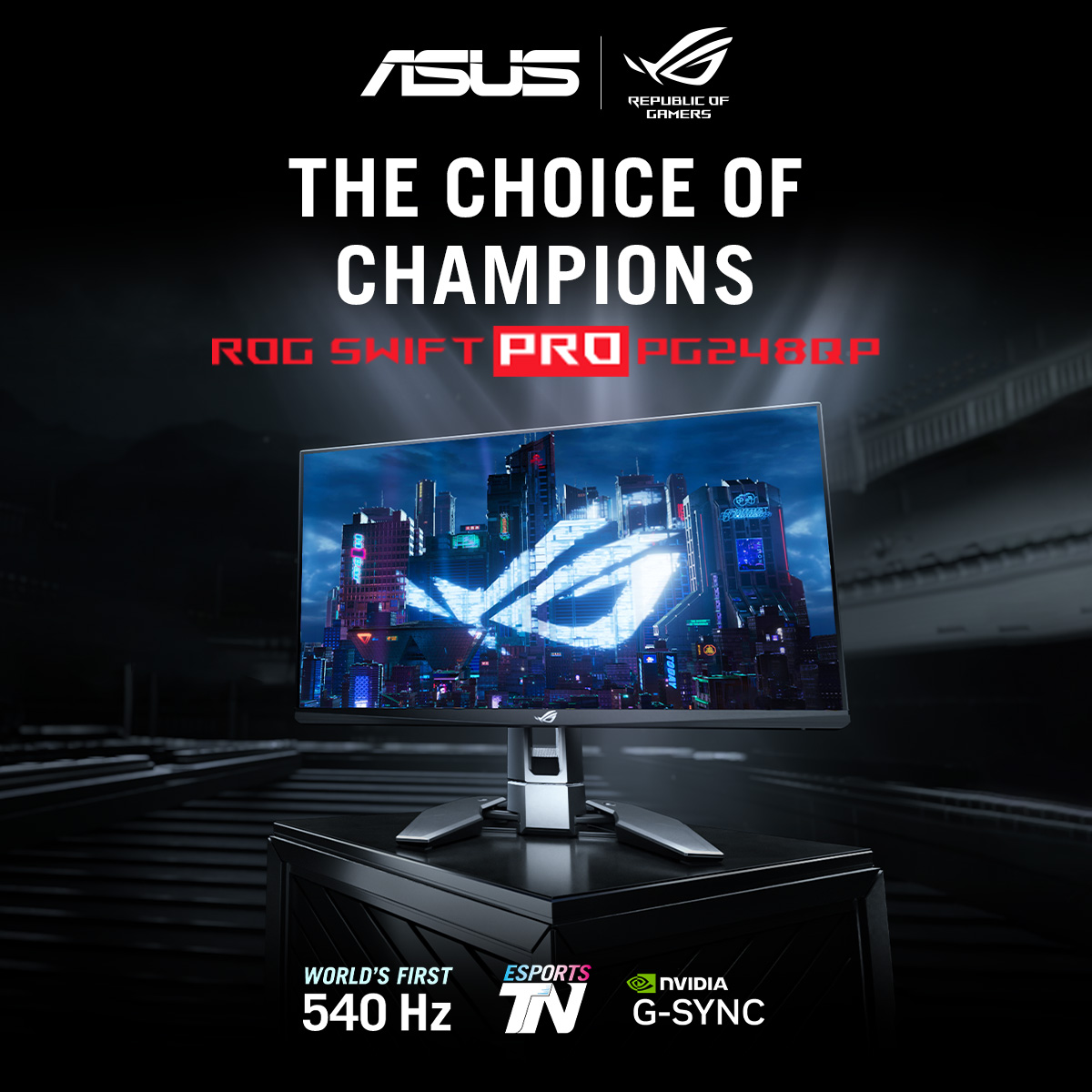 ASUS ROG Swift Pro PG248QP NVIDIA G-SYNC Esports Gaming Monitor