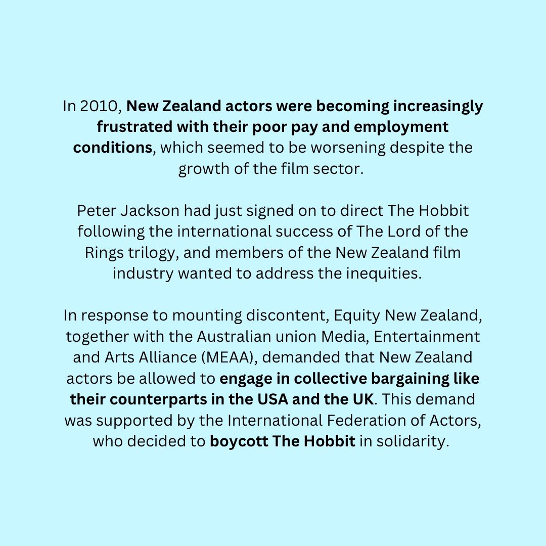 A lot of people don’t understand the history of actors’ rights in New Zealand, or the precarious situation we find ourselves in currently. In light of SAG-AFTRA’s recent success and the spotlight on the industry, I want to try to shed a little light. A thread. 🧵 1/10