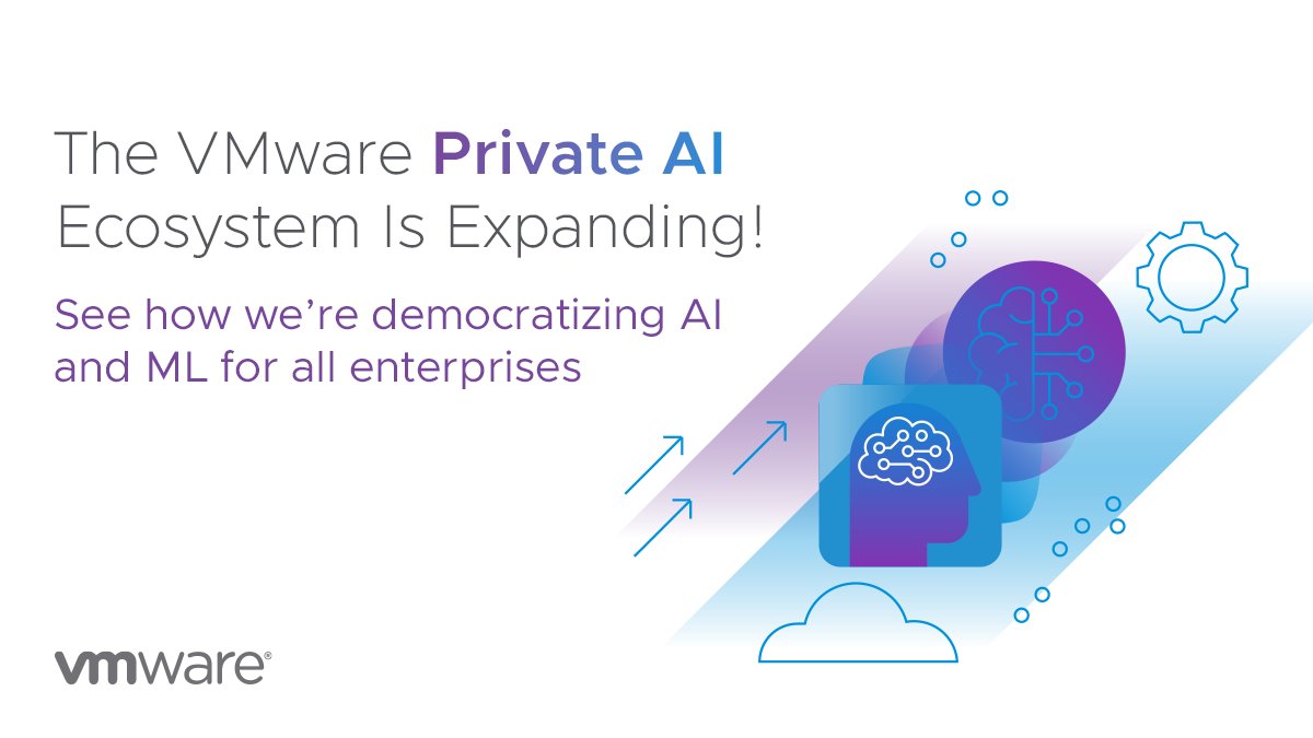 VMware Cloud (@vmwarecloud) on Twitter photo Have you heard? We're expanding the VMware Private AI ecosystem. 🌟
Discover how <a href="/VMware/">VMware</a> Private AI with IBM will bring watsonx to on-premises environments and learn more about what's new and upcoming with #GenAI: bit.ly/3QH24O4 Have you heard? We're expanding the VMware Private AI ecosystem. 🌟
Discover how <a href="/VMware/">VMware</a> Private AI with IBM will bring watsonx to on-premises environments and learn more about what's new and upcoming with #GenAI: bit.ly/3QH24O4