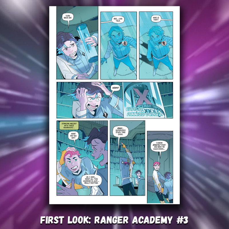 boomstudios's tweet photo. Here’s your first look at RANGER ACADEMY #3, the next issue of the morphinomenal coming-of-age story by writer @mariamorawrites, artist @SteelScarlet, colorist @FabianaMascolo, and letterer @eDukeDW! 𝐅𝐈𝐍𝐀𝐋 𝐎𝐑𝐃𝐄𝐑 𝐂𝐔𝐓𝐎𝐅𝐅 𝐈𝐒 𝐓𝐇𝐈𝐒 𝐌𝐎𝐍𝐃𝐀𝐘! #PowerRangers