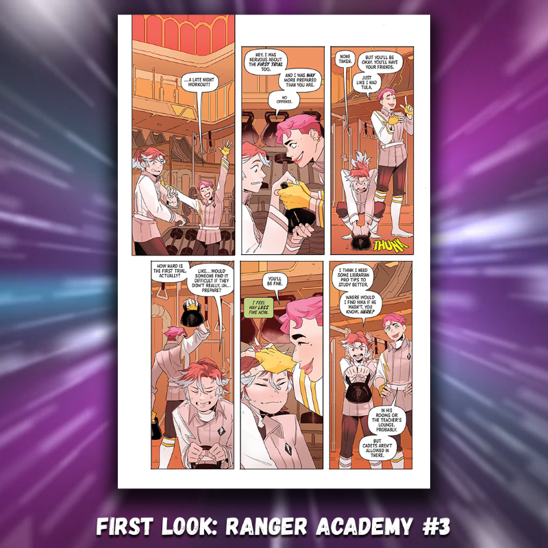 boomstudios's tweet photo. Here’s your first look at RANGER ACADEMY #3, the next issue of the morphinomenal coming-of-age story by writer @mariamorawrites, artist @SteelScarlet, colorist @FabianaMascolo, and letterer @eDukeDW! 𝐅𝐈𝐍𝐀𝐋 𝐎𝐑𝐃𝐄𝐑 𝐂𝐔𝐓𝐎𝐅𝐅 𝐈𝐒 𝐓𝐇𝐈𝐒 𝐌𝐎𝐍𝐃𝐀𝐘! #PowerRangers