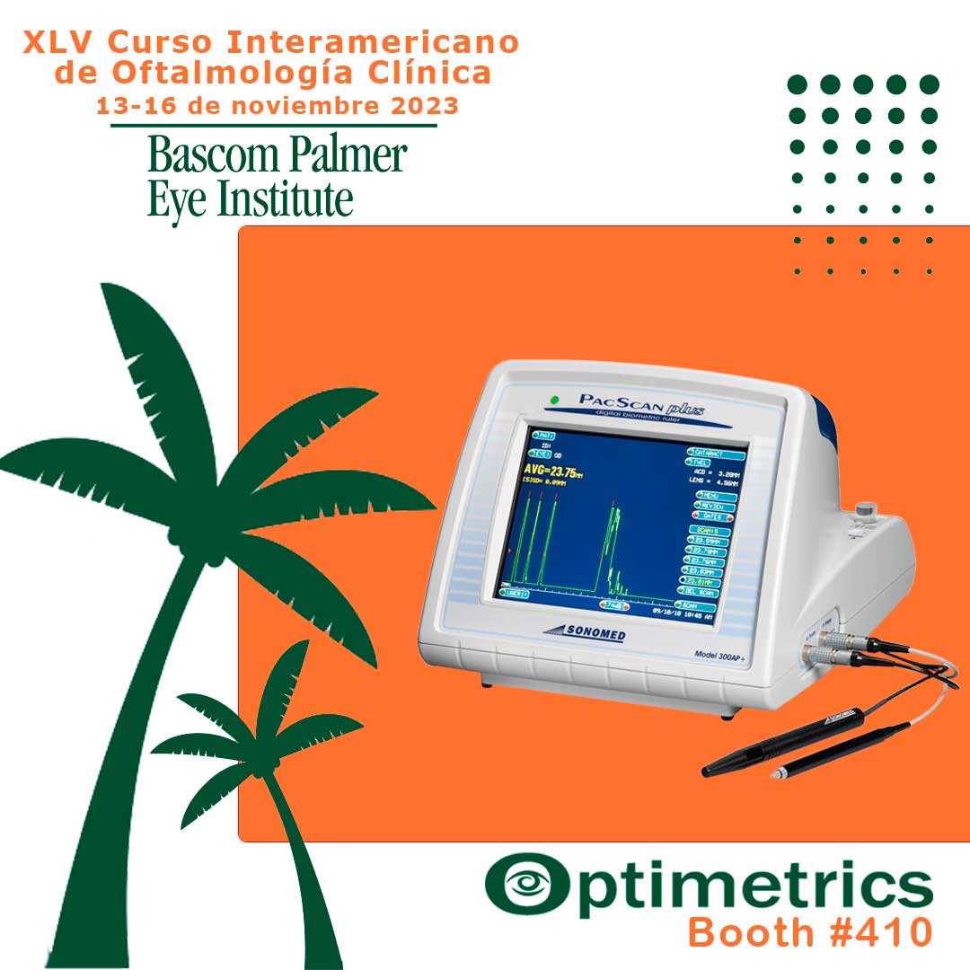 Optimetrics's tweet photo. ¡Descubre la visión del futuro con Sonomed! Únete a nosotros en el XLV Curso Interamericano de Oftalmología Clínica @BascomPalmerEye, en el booth 410 con @Optimetrics. Experimenta la innovación con el VuPad™ A/B Tablet y el 300AP+ PacScan Plus. #Sonomed #oftalmologíaavanzada https://t.co/VNEKl5B04z