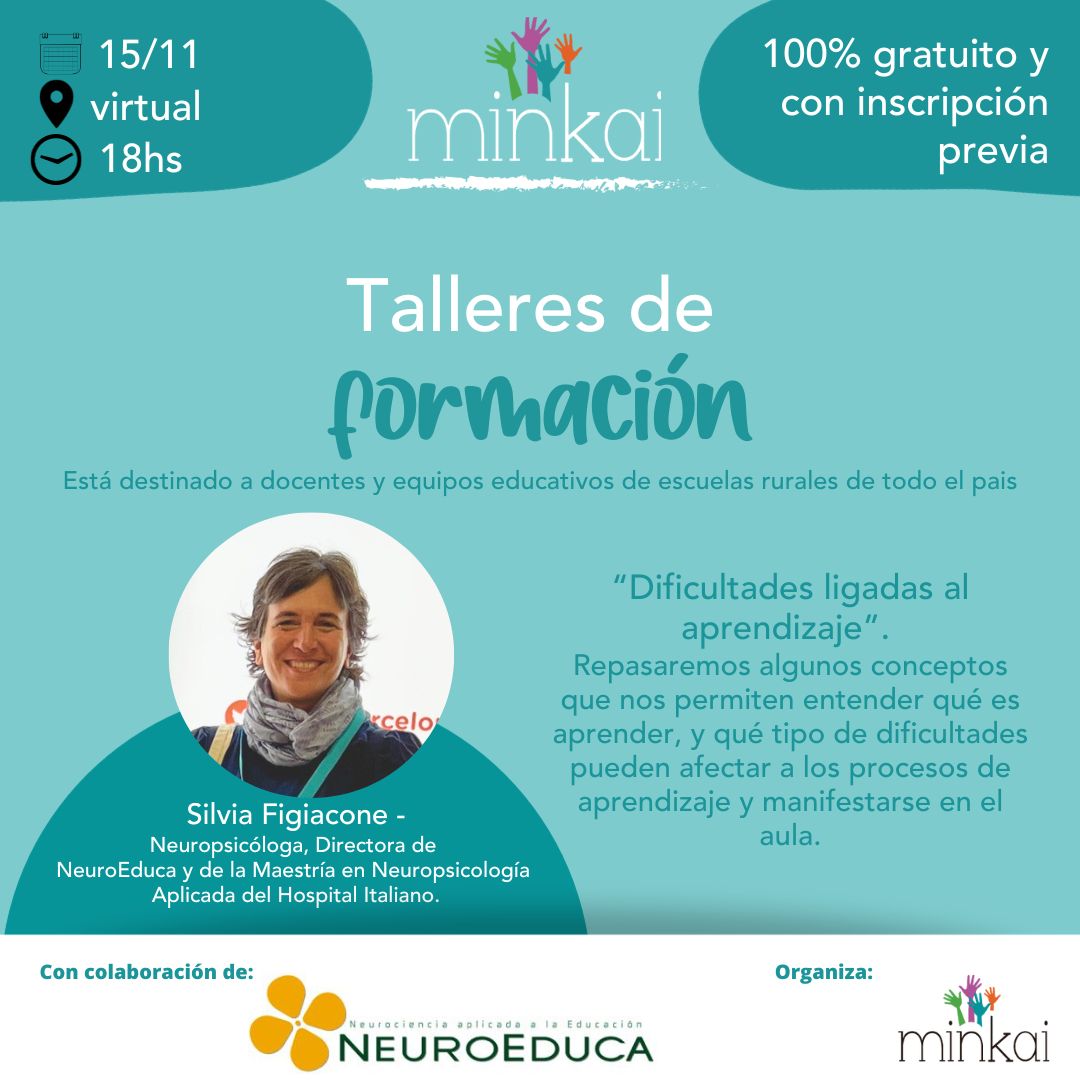 🎒Vuelven los talleres de formación para docentes, directivos/as y/o equipos psicopedagógicos del ámbito rural. En el 1er taller estará Silvia Figiacone, de <a href="/NeuroEduca_AR/">NeuroEduca</a> 
Anotate: docs.google.com/forms/d/e/1FAI…