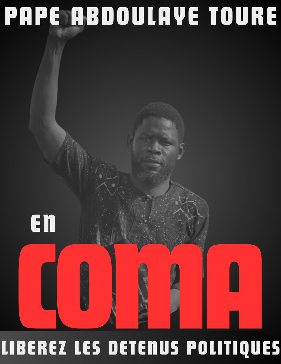 Pape Abdoulaye Touré est dans le Coma depuis hier 09 Novembre 2023,

Libérez les détenus politiques !

#FreeSenegal
#FreeSonko 
#ParisPeaceForum2023