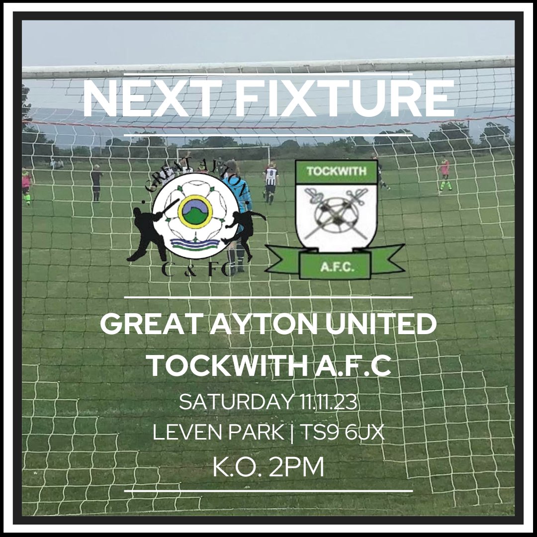 AytonRoyals's tweet photo. Next-Up ⚫️⚪️ | Back in cup action tomorrow with a home tie against @tockwithafc 🏆

📅 11.11.23
🆚️ @tockwithafc 
⏰️ 2PM
🏟 Leven Park | TS9 6JX
#UTA #Ayton #Cup https://t.co/apqRGytAcM