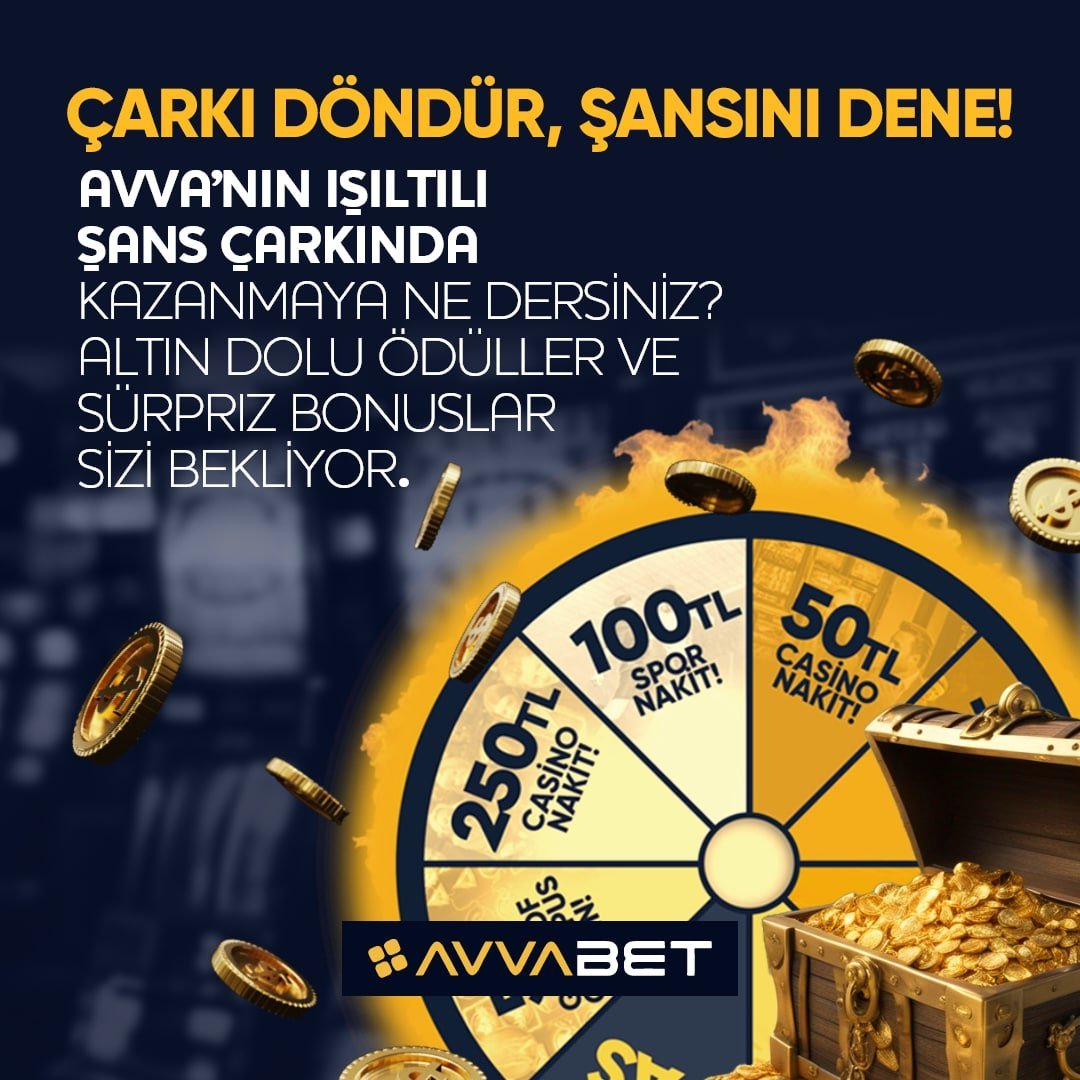 AvvabetResmiii's tweet photo. ⏲ Çarkı Döndür, Şansını Dene!
⚡️ Çarkı döndürün, kazançlı çıkın! AVVABET'İn özel şans çarkında sürprizler sizi bekliyor.
📲 https://t.co/2zEzHBFRET
#Avvabet #cark #deneme #ALTINS1 https://t.co/bDIHd6qYeg