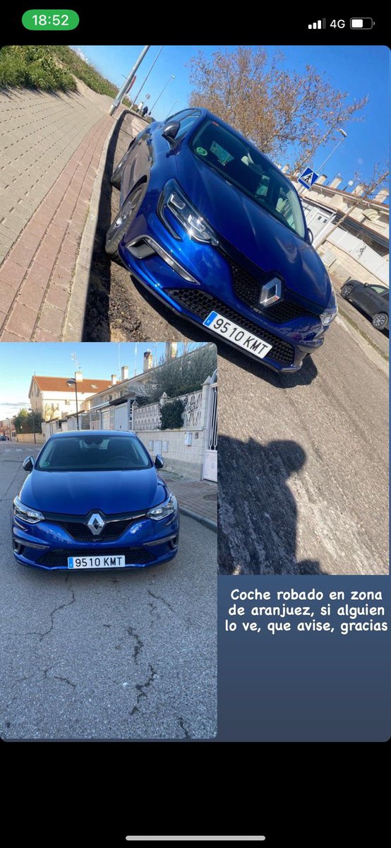 Parritaa2406's tweet photo. Coche robado en Aranjuez. Ruego difusión. Si alguien lo ha visto o sabe algo que me escriba. Gracias! https://t.co/JAYcCnNQIF