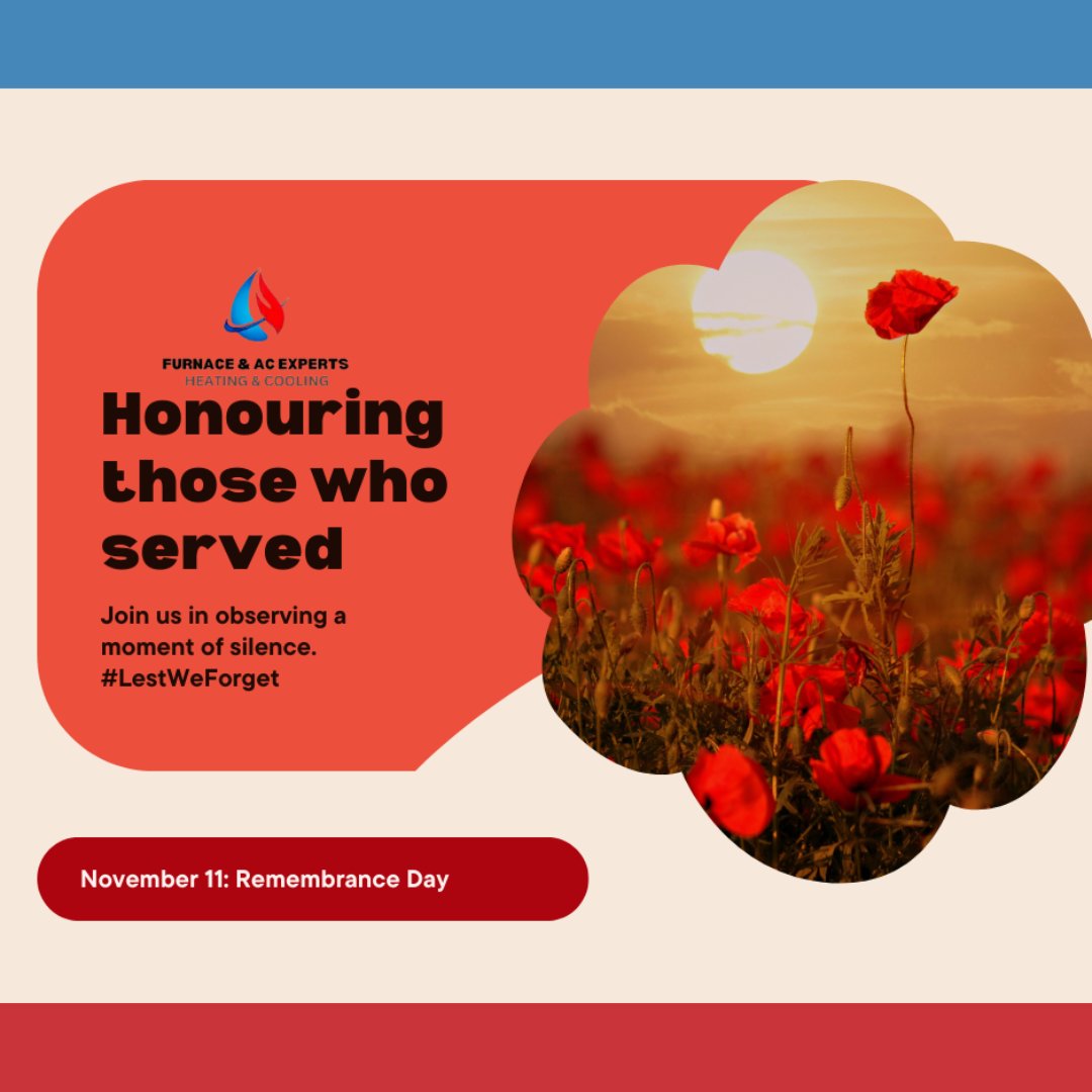 FurnaceAcExpert's tweet photo. "Honoring the Brave, Remembering the Sacrifice. Lest We Forget."
.
.
.
.
Furnace AC Experts
Call: 905-595-0505
Email: info@furnaceacexperts.ca
Website: https://t.co/4qEXrm3nCS
Address: 1585 Britannia Rd E, Unit A-11, Mississauga, ON L4W 2M4 https://t.co/TO5bpLuIf6