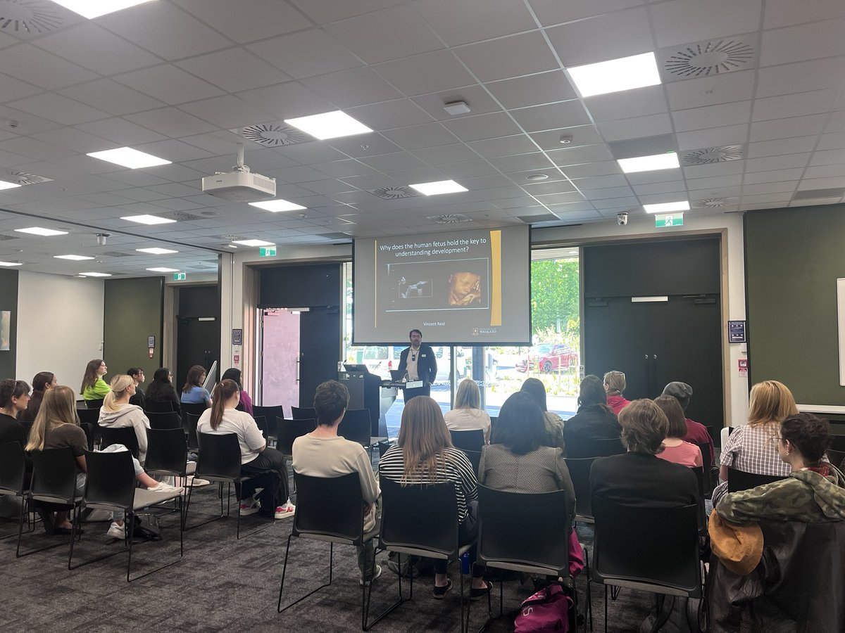 AndreaJTaylor's tweet photo. Now time for our first keynote speaker at #kiwicam2023 - Professor Vincent Reid from @waikato @PsychWaikato on why the human fetus holds the key to understanding development https://t.co/8nyg4K9JoP