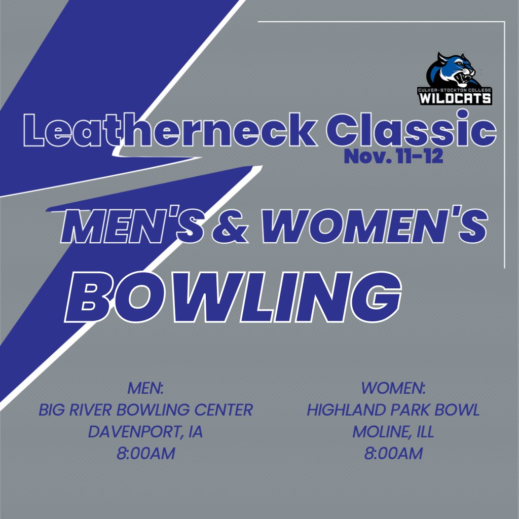 M/W🎳 The @CSCWildcats bowling teams are in the Quad Cities for the Leatherneck Classic today and tomorrow, Saturday and Sunday, Nov. 11-12. Men are in Davenport, Iowa, while the women will compete in Moline, Ill.

#GoWild | #CSCWildcats |#HeartBowl | #NAIAbowl