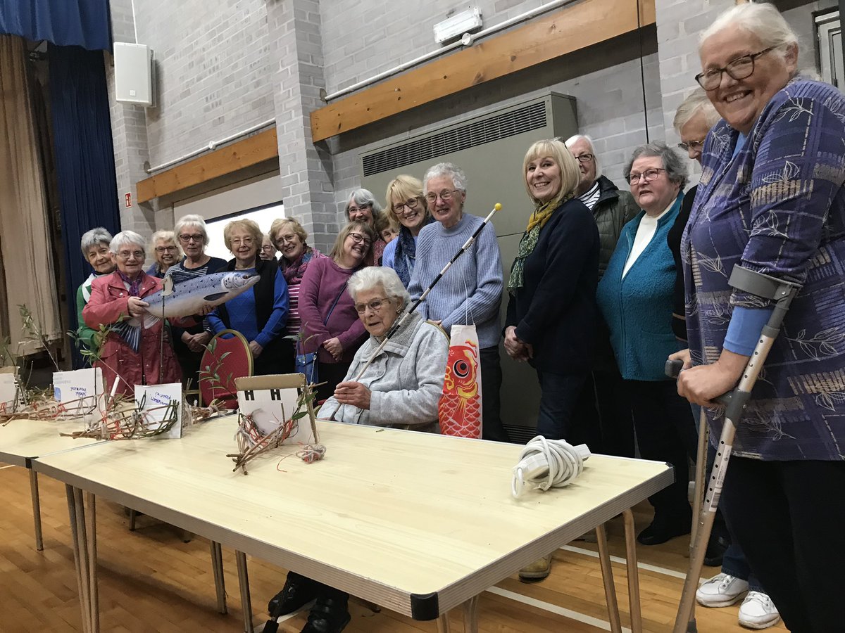 Aberhafesp Women Institute AGM enjoyed the evening with the upper Severn’s catchment officer and wove willow salmon fishy wish boats to be laden with tree seeds to be floated down the mighty Severn <a href="/severnrivers/">Severn Rivers Trust</a> <a href="/WomensInstitute/">Women's Institute</a> #fishgrowontrees